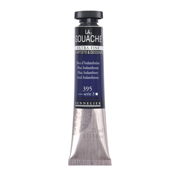 photo - Gouache - Extra-fine - Bleu d'indanthrène - 395 - Tube de 21ml - Sennelier