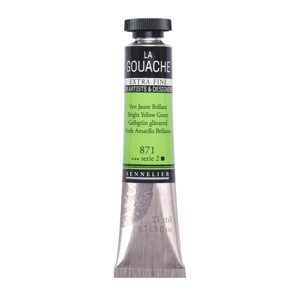 photo - Gouache - Extra-fine - Vert jaune brillant - 871 - Tube de 21ml - Sennelier