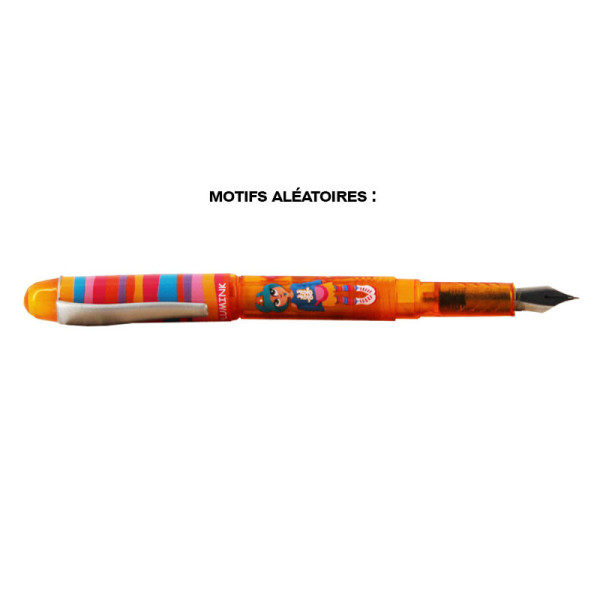 photo-Stylo plume - Encre bleue effaçable - Personnages colorés - PlumInk