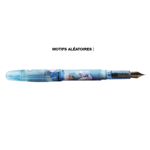 Stylo plume - Encre bleue effaçable - Animaux rigolos - PlumInk