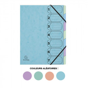 photo-Trieur - 7 touches - A4 - Carton - Couleurs pastel assorties - Harmonika - Exacompta