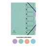 Trieur - 7 touches - A4 - Carton - Couleurs pastel assorties - Harmonika - Exacompta