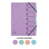 Trieur - 7 touches - A4 - Carton - Couleurs pastel assorties - Harmonika - Exacompta