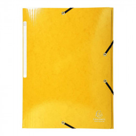 photo-Chemise à élastique 3 rabats - A4 - Jaune - Carte lustrée - Iderama - Exacompta