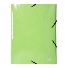 photo-Chemise à élastique 3 rabats - A4 - Vert anis - Carte lustrée - Iderama - Exacompta