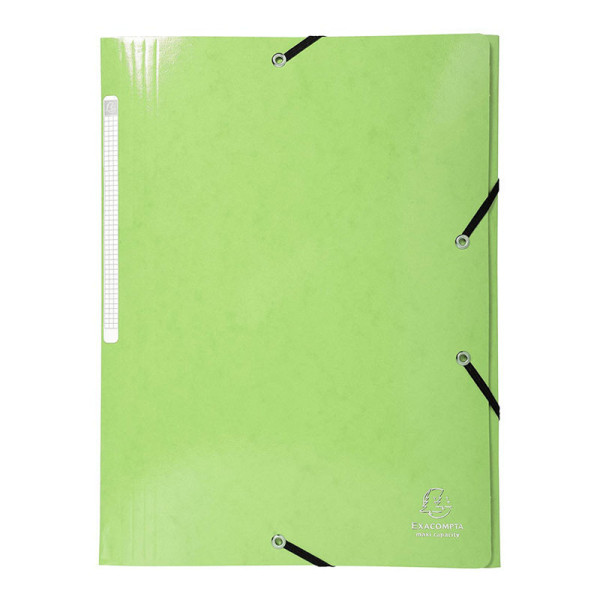 photo-Chemise à élastique 3 rabats - A4 - Vert anis - Carte lustrée - Iderama - Exacompta
