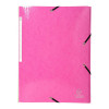 photo-Chemise à élastique 3 rabats - A4 - Rose - Carte lustrée - Iderama - Exacompta