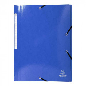 photo-Chemise à élastique 3 rabats - A4 - Bleu - Carte lustrée - Iderama - Exacompta