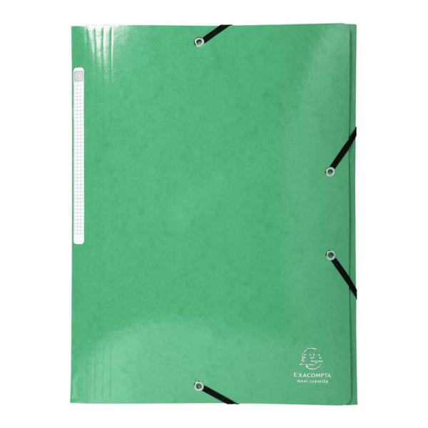photo-Chemise à élastique 3 rabats - A4 - Vert - Carte lustrée - Iderama - Exacompta