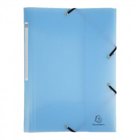 photo-Chemise à élastique 3 rabats - A4 - Bleu clair - Polypro - Chromaline - Exacompta