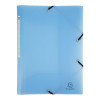 photo-Chemise à élastique 3 rabats - A4 - Bleu clair - Polypro - Chromaline - Exacompta