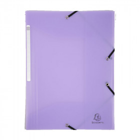 photo-Chemise à élastique 3 rabats - A4 - Mauve - Polypro - Chromaline - Exacompta