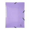 photo-Chemise à élastique 3 rabats - A4 - Mauve - Polypro - Chromaline - Exacompta