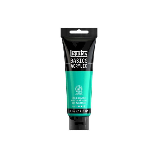 photo - Peinture acrylique - Vert d'eau métallique - 346 - Liquitex Basics acrylic - Tube 118ml
