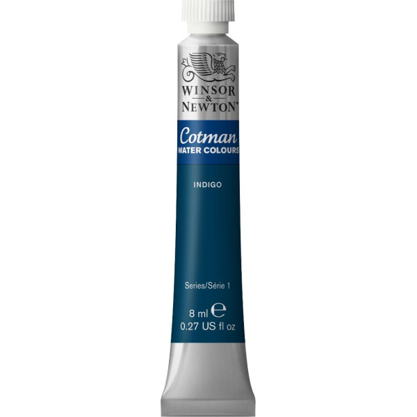 photo-Tube de peinture aquarelle fine - Indigo - Cotman - Winsor & Newton - 8ml