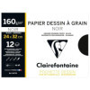 photo-Papier dessin - 24x32cm - Noir à grain - Sans acide - 12 feuilles - 160g - Clairefontaine