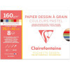 photo-Papier dessin à grain - A3 29,7x42cm - Couleurs pastel - Sans acide - 8 feuilles - 160g - Clairefontaine