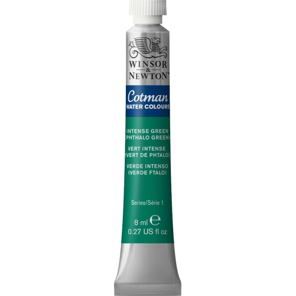 photo-Tube de peinture aquarelle fine - Vert Phtalo intense - Cotman - Winsor & Newton - 8ml