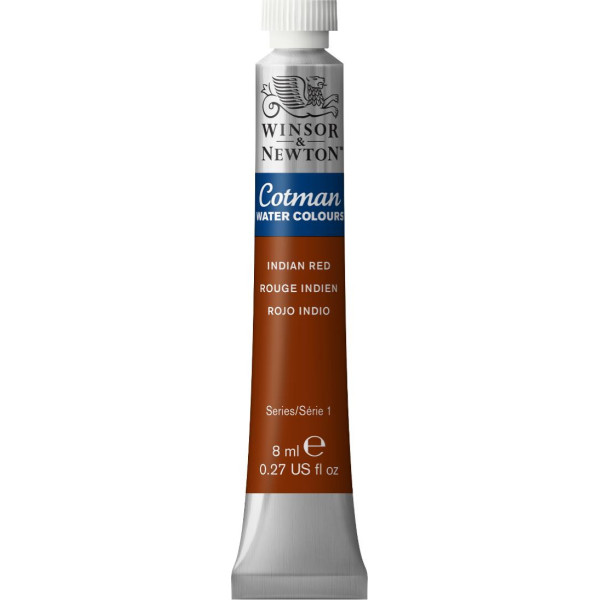 photo-Tube de peinture aquarelle fine - Rouge indien - Cotman - Winsor & Newton - 8ml