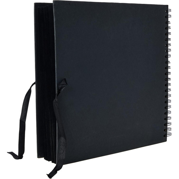 Album de scrapbooking - Album photo - 30x30cm - Noir - Spirales - 40 pages