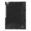 photo-Chemise à élastique 3 rabats - A4 - Noir - Carte lustrée - Iderama - Exacompta