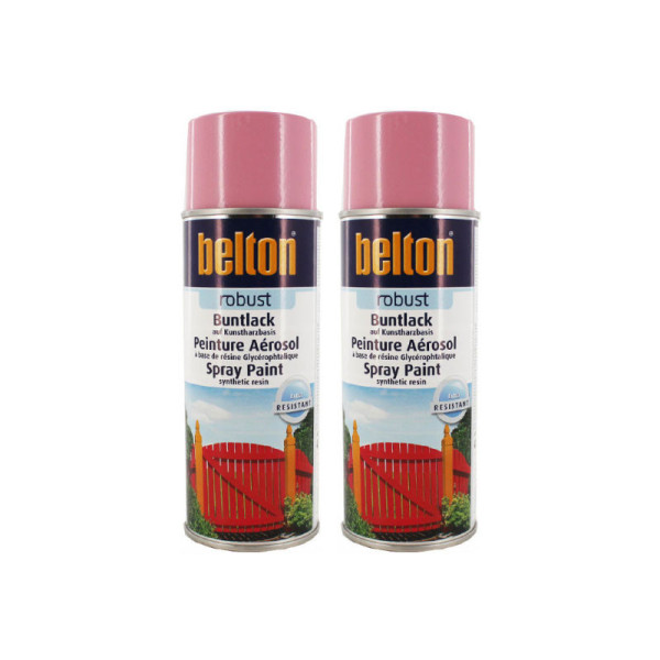 photo-Lot de 2 bombes de peinture Belton Robust Pastel Rose 400ml
