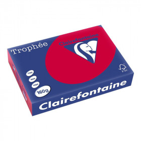 photo-250 Feuilles A4 - 120G - Couleurs vives - Rouge groseille - Trophée Clairefontaine