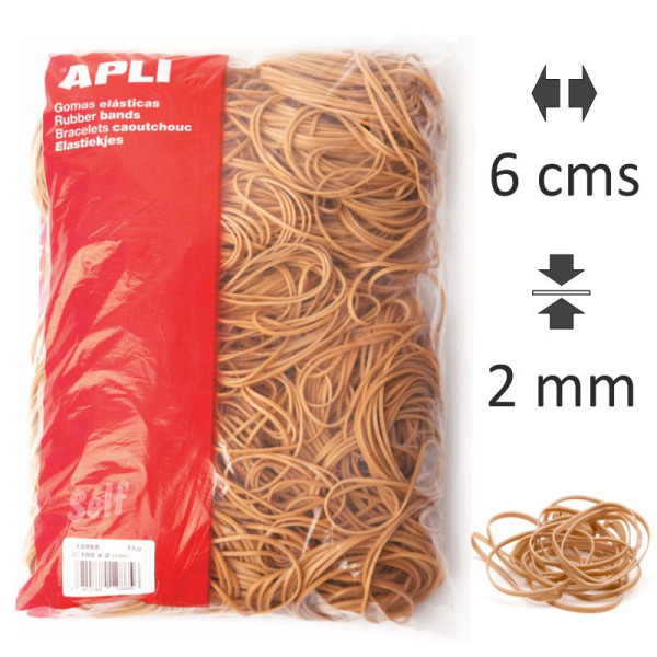 photo-Bracelets caoutchouc 60x2mm sachet de 1kg - Apli