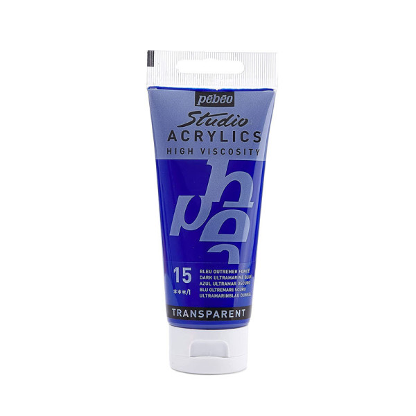 photo-Tube de peinture acrylique - Bleu outremer foncé - Pébéo - Studio - 100 ml