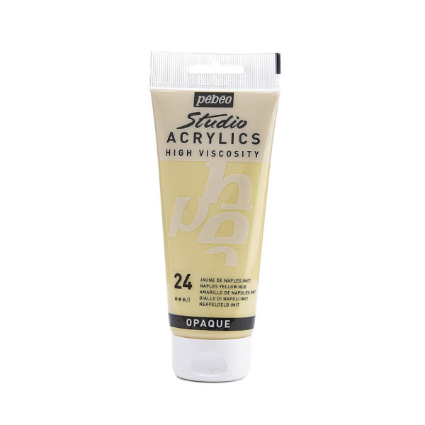 photo-Tube de peinture acrylique - Jaune de Naples - Pébéo - Studio - 100 ml