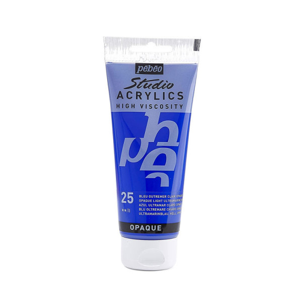 photo-Tube de peinture acrylique - Bleu outremer clair - Pébéo - Studio - 100 ml