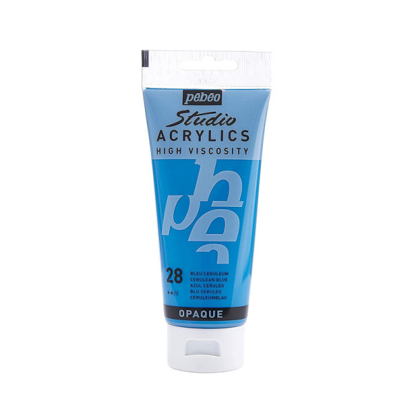 photo-Tube de peinture acrylique - Bleu ceruléum - Pébéo - Studio - 100 ml