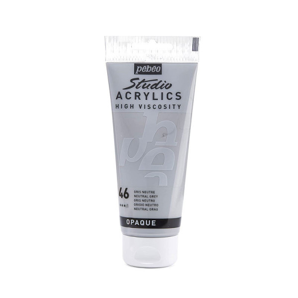 photo-Tube de peinture acrylique - Gris neutre - Pébéo - Studio - 100 ml