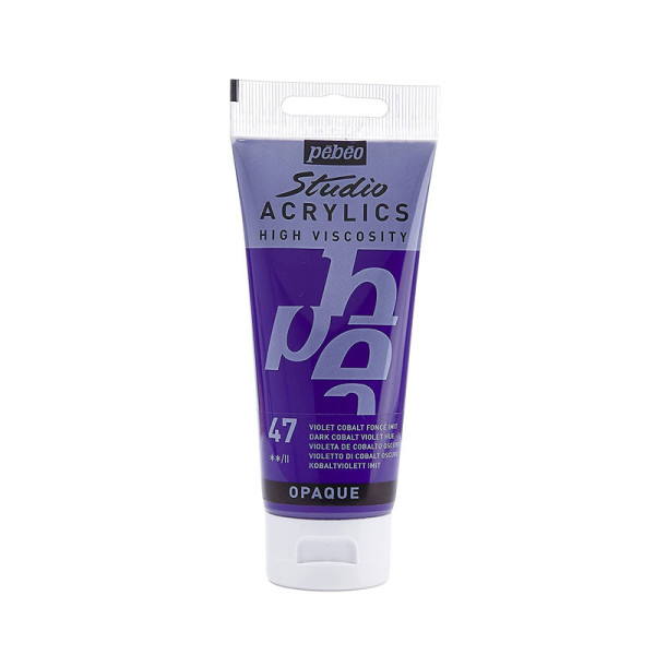 photo-Tube de peinture acrylique - Violet Cobalt foncé - Pébéo - Studio - 100 ml