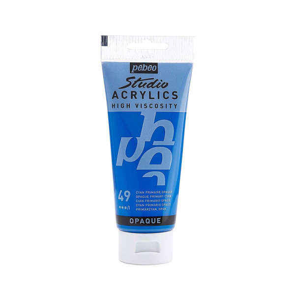 photo-Tube de peinture acrylique - Cyan primaire - Pébéo - Studio - 100 ml