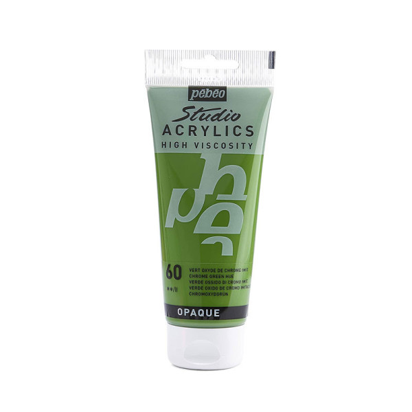 photo-Tube de peinture acrylique - Vert oxyde de chrome - Pébéo - Studio - 100 ml