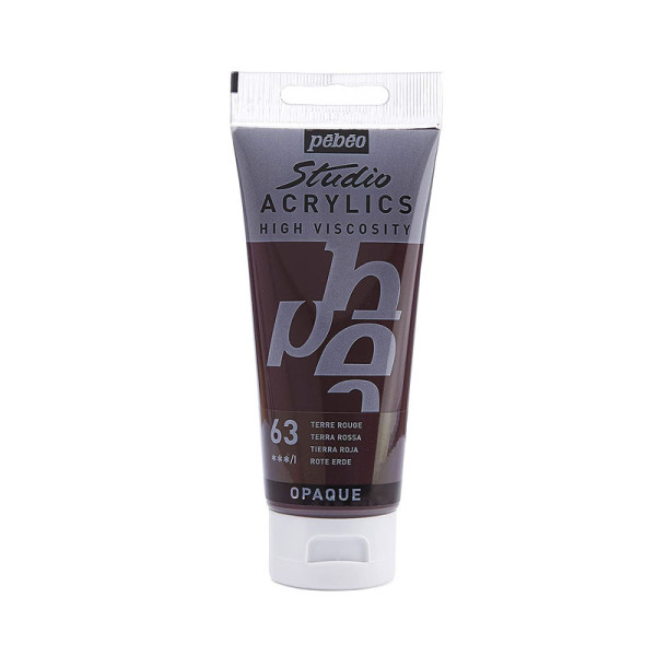 photo-Tube de peinture acrylique - Terre rouge - Pébéo - Studio - 100 ml