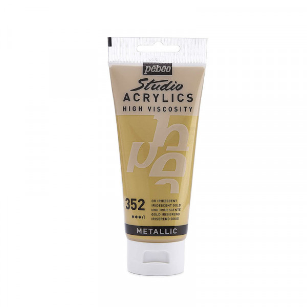 photo-Tube de peinture acrylique - Métallisé - Or iridescent - Pébéo - Studio - 100 ml