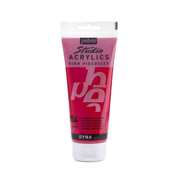 photo-Tube de peinture acrylique - Métallisé - Rouge bleu iridescent - Pébéo - Studio - 100 ml