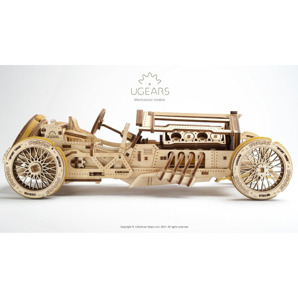 Modélisme - Maquette 3D - Voiture - Bolide U-9 grand prix - 384 pièces - Bois - UGears