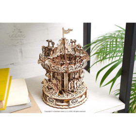 Modélisme - Maquette 3D - Carrousel - Rotatif - 300 pièces - Bois - Puzzle
