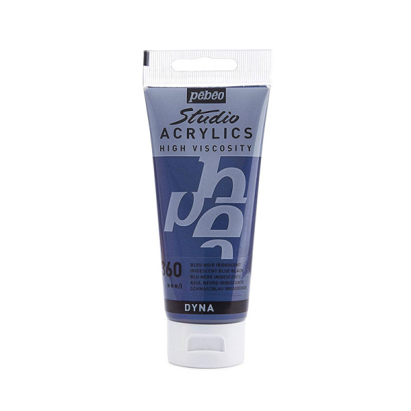 photo-Tube de peinture acrylique - Métallisé - Bleu noir iridescent - Pébéo - Studio - 100 ml
