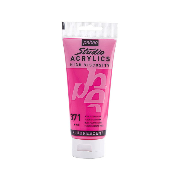 photo-Tube de peinture acrylique - Fluo - Rose - Pébéo - Studio - 100 ml