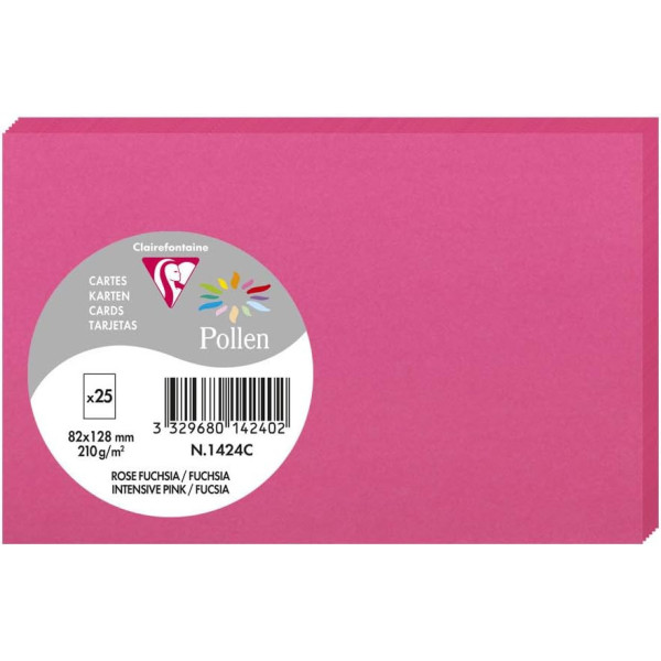 photo-Cartes - 8,2x12,8cm - 210g - Pollen - Rose fuchsia - 25 unités - Clairefontaine