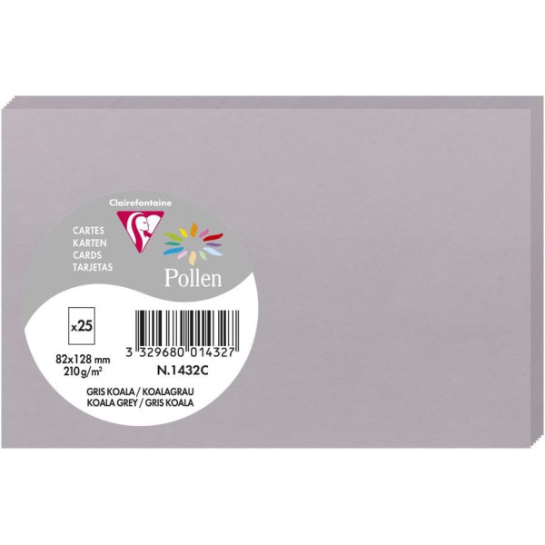 photo-Cartes - 8,2x12,8cm - 210g - Pollen - Gris koala - 25 unités - Clairefontaine