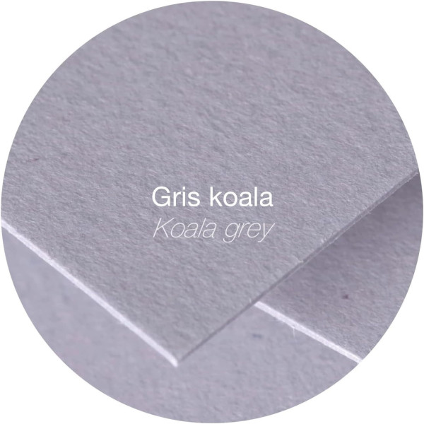 Cartes - 8,2x12,8cm - 210g - Pollen - Gris koala - 25 unités - Clairefontaine