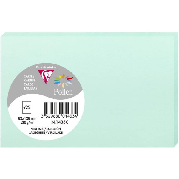 photo-Cartes - 8,2x12,8cm - 210g - Pollen - Vert jade - 25 unités - Clairefontaine