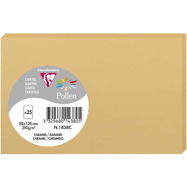 photo-Cartes - 8,2x12,8cm - 210g - Pollen - Caramel - 25 unités - Clairefontaine