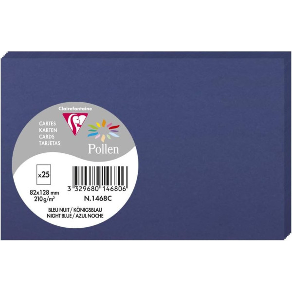 photo-Cartes - 8,2x12,8cm - 210g - Pollen - Bleu nuit - 25 unités - Clairefontaine