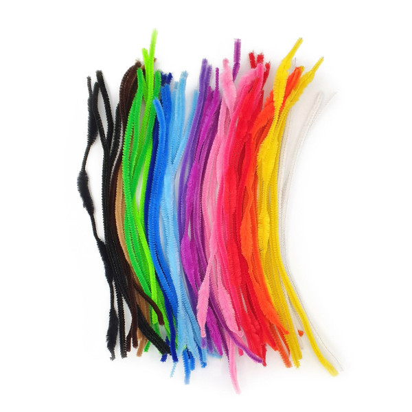 Sachet de 72 chenilles - Loisirs créatifs - 30 cm - Coloris assortis